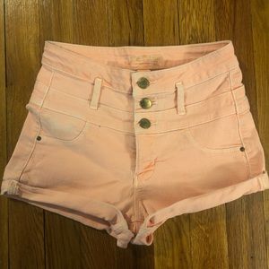 Charlotte Russe Refuge High Waisted Coral Shorts